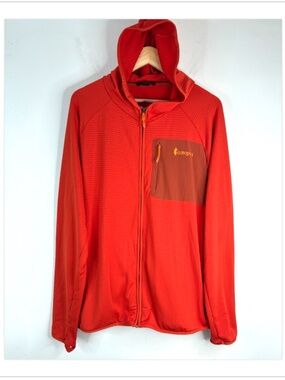 Cotopaxi Otero Full Zip Fleece Hoodie XXL Orange Waffle Thumb Hole Gorpcore Hike